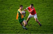 25 November 2018; Dylan Wall of Corofin in action against Gary Loftus of Ballintubber during the AIB Connacht GAA Football Senior Club Championship Final match between Ballintubber and Corofin at Elvery's MacHale Park in Castlebar, Mayo. Photo by David Fitzgerald/Sportsfile