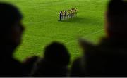 25 November 2018; Corofin players stand for the national anthem prior to the AIB Connacht GAA Football Senior Club Championship Final match between Ballintubber and Corofin at Elvery's MacHale Park in Castlebar, Mayo. Photo by David Fitzgerald/Sportsfile