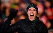 25 November 2018; A Corofin supporter celebrates his side's second goal during the AIB Connacht GAA Football Senior Club Championship Final match between Balintubber and Corofin at Elvery's MacHale Park in Castlebar, Mayo. Photo by David Fitzgerald/Sportsfile