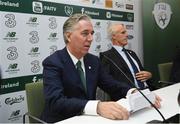 25 November 2018; John Delaney, CEO, Football Association of Ireland, left, and Newly appointed Republic of Ireland manager Mick McCarthy during a press conference at the Aviva Stadium in Dublin. Photo by Ramsey Cardy/Sportsfile