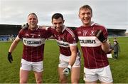 25 November 2018; Mullinalaghta St Columba's players from left Conor Brady, Simon Cadam and Luke Meehan after the AIB Leinster GAA Football Senior Club Championship semi-final match between Mullinalaghta St. Columba's and Eire Og at Glennon Brothers Pearse Park in Longford. Photo by Matt Browne/Sportsfile