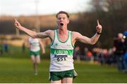 25 November 2018; Kevin Dooney of Raheny Shamrock A.C., Dublin, on his way to winning the Senior Men's 10,000m during the Irish Life Health National Senior & Junior Cross Country Championships at National Sports Campus in Abbottstown, Dublin. Photo by Harry Murphy/Sportsfile