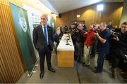 25 November 2018; Newly appointed Republic of Ireland manager Mick McCarthy arrives prior a press conference at the Aviva Stadium in Dublin. Photo by Stephen McCarthy/Sportsfile