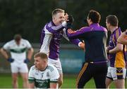 25 November 2018; David Nestor, left, and Ross O'Carroll of Kilmacud Crokes celebrate after the AIB Leinster GAA Football Senior Club Championship semi-final match between Kilmacud Crokes and Portlaoise at Parnell Park in Dublin. Photo by Daire Brennan/Sportsfile