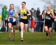 25 November 2018; Ciara Mageean of UCD A.C., centre, on her way to winning the Senior Women 8,000m with second placed Annmarie Mcglynn of Letterkenny A.C., right, and third placed Fionnuala Ross of Armagh A.C., left,  during the Irish Life Health National Senior & Junior Cross Country Championships at National Sports Campus in Abbottstown, Dublin. Photo by Harry Murphy/Sportsfile