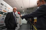 25 November 2018; Newly appointed Republic of Ireland manager Mick McCarthy is interviewed following a press conference at the Aviva Stadium in Dublin. Photo by Stephen McCarthy/Sportsfile