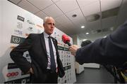25 November 2018; Newly appointed Republic of Ireland manager Mick McCarthy is interviewed following a press conference at the Aviva Stadium in Dublin. Photo by Stephen McCarthy/Sportsfile