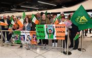 25 November 2018; Supporters await World Champion Kellie Harrington on Team Ireland's return from AIBA Women's World Boxing Championship at Dublin Airport, Dublin. Photo by Brendan Moran/Sportsfile
