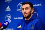 26 November 2018; Josh Murphy during a Leinster Rugby press conference at Leinster Rugby Headquarters in UCD, Dublin. Photo by Ramsey Cardy/Sportsfile