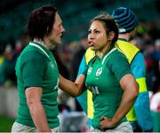 24 November 2018; Sene Naoupu, right, of Ireland with her team-mate Lindsay Peat after the Women's International Rugby match between England and Ireland at Twickenham Stadium in London, England. Photo by Matt Impey/Sportsfile