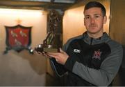 27 November 2018; Patrick McEleney of Dundalk with his SSE Airtricity/SWAI Player of the Month award for October at Oriel Park in Dundalk, Co Louth. Photo by Eóin Noonan/Sportsfile