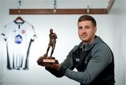 27 November 2018; Patrick McEleney of Dundalk with his SSE Airtricity/SWAI Player of the Month award for October at Oriel Park in Dundalk, Co Louth. Photo by Eóin Noonan/Sportsfile