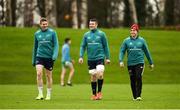 27 November 2018; Chris Farrell, left, Peter O'Mahony, centre, and Rory Scannell arrive for Munster Rugby squad training at the University of Limerick in Limerick. Photo by Diarmuid Greene/Sportsfile