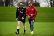 27 November 2018; Mike Sherry, left, and JJ Hanrahan arrive for Munster Rugby squad training at the University of Limerick in Limerick. Photo by Diarmuid Greene/Sportsfile