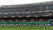 3 November 2018; The Ireland team line up prior to the International Rugby match between Ireland and Italy at Soldier Field in Chicago, USA. Photo by Brendan Moran/Sportsfile