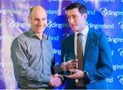 24 November 2018; Robin Seymour, WORC, receives a Special Achievement award from Ronan McLaughlin, Cycling Ireland Board Member, during the Cycling Ireland Awards at the Crowne Plaza Hotel in  Blanchardstown, Dublin. Photo by Stephen McMahon/Sportsfile