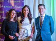 24 November 2018; Paracyclists Katie-George Dunleavy , left, and Eve McCrystal receive a Special Achievement award from Ronan McLaughlin, Cycling Ireland Board Member, during the Cycling Ireland Awards at the Crowne Plaza Hotel in Blanchardstown, Dublin. Photo by Stephen McMahon/Sportsfile
