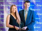 24 November 2018; Lara Gillespie, Scott Orwell Wheelers, receives the Special Achievement Award from Geoff Liffey, CEO of Cycling Ireland, during the Cycling Ireland Awards at the Crowne Plaza Hotel in Blanchardstown, Dublin. Photo by Stephen McMahon/Sportsfile