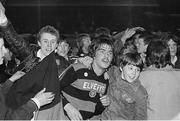 1986; John Reynor of Bohemians celebrates with supporters following the FAI Cup Semi-final match between Bohemians and Dundalk at Dalymount Park in Dublin. Photo by Ray McManus/Sportsfile