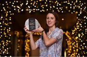 28 November 2018; Amy Ring of Foxrock-Cabinteely with The Croke Park Hotel and LGFA Player of the Month award for October at The Croke Park Hotel on Jones Road in Dublin. Forward star and club captain Amy was superb for the Dublin senior champions as they claimed a fourth successive county title, before carrying her excellent form into Fox-Cab’s Leinster championship matches against Shelmalier (Wexford) and Simonstown Gaels (Meath) in October. Fox-Cab have since progressed to the All-Ireland Senior Club Final, and will meet Mourneabbey (Cork) at Parnell Park on Saturday, December 8. Photo by Matt Browne/Sportsfile