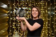 28 November 2018; Doireann O’Sullivan of Mourneabbey with the Croke Park Hotel and LGFA Player of the Month award for November at The Croke Park Hotel on Jones Road in Dublin. Doireann has been a key player for the Cork champions in their progress to a fourth All-Ireland Senior Club Final appearance in five seasons. In the All-Ireland semi-final victory over Galway’s Kilkerrin-Clonberne on November 18, the Cork county star produced an outstanding individual display that saw her register eight points. Mourneabbey will play Foxrock-Cabinteely (Dublin) in the All-Ireland Final at Parnell Park on Saturday, December 8. Photo by Matt Browne/Sportsfile