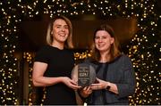 28 November 2018; Doireann O’Sullivan of Mourneabbey with the Croke Park Hotel and LGFA Player of the Month award for November presented by Muireann King, Director of Sales and Marketing at The Croke Park Hotel on Jones Road in Dublin. Doireann has been a key player for the Cork champions in their progress to a fourth All-Ireland Senior Club Final appearance in five seasons. In the All-Ireland semi-final victory over Galway’s Kilkerrin-Clonberne on November 18, the Cork county star produced an outstanding individual display that saw her register eight points. Mourneabbey will play Foxrock-Cabinteely (Dublin) in the All-Ireland Final at Parnell Park on Saturday, December 8. Photo by Matt Browne/Sportsfile