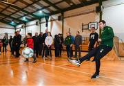 28 November 2018; Minister of State Brendan Griffin at the first ‘Street Legends’ community football event in Aughrim Street Community Hall, Dublin. To celebrate Dublin’s hosting of the UEFA EURO 2020 Qualifying Group Draw, Dublin City Council and the FAI will hold two further ‘Street Legends’ community football events at Mountjoy Square South (Thursday, November 29th) and Commons Street (Saturday, December 1st).The hosting of the Qualifying Draw will also coincide with the launch of the National Football Exhibition at the Printworks, Dublin Castle, which will open to the public on Sunday, December 2nd 2018. The Exhibition will be home to a number of elements with historical significance to Irish football. Four tournament games will be hosted at Dublin’s Aviva Stadium during UEFA EURO 2020, the largest sporting event to ever be hosted in the country. Photo by Stephen McCarthy/Sportsfile