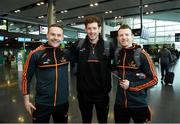 29 November 2018; Mayo players, from left, Andy Moran, David Clarke and Colm Boyle in attendance at Dublin Airport prior to their departure to the PwC All Stars tour in Philadelphia, USA. Photo by David Fitzgerald/Sportsfile