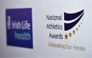 29 November 2018; A general view of signage and branding ahead of the Irish Life Health National Athletics Awards 2018 at the Crowne Plaza Hotel in Blanchardstown, Dublin. Photo by Sam Barnes/Sportsfile