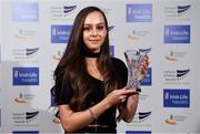 29 November 2018; U20 Athlete of the Year, Sommer Lecky, during the Irish Life Health National Athletics Awards 2018 at the Crowne Plaza Hotel in Blanchardstown, Dublin. Photo by Sam Barnes/Sportsfile