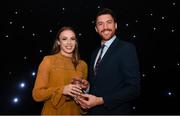 29 November 2018; University Athlete of the Year Elizabeth Morland is presented with her award by Garret Dunne, Irish Universities Athletic Association during the Irish Life Health National Athletics Awards 2018 at the Crowne Plaza Hotel in Blanchardstown, Dublin. Photo by Eóin Noonan/Sportsfile