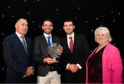 29 November 2018; Athlete of the Year Thomas Barr is presented with his award by, from left, Jim Dowdall, Managing Director, Irish Life Health, Minister Brendan Griffin and Georgina Drumm, President of Athletics Irelandduring the Irish Life Health National Athletics Awards 2018 at the Crowne Plaza Hotel in Blanchardstown, Dublin. Photo by Eóin Noonan/Sportsfile