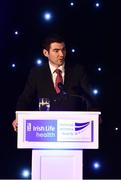 29 November 2018; Minister Brendan Griffin speaking during the Irish Life Health National Athletics Awards 2018 at the Crowne Plaza Hotel in Blanchardstown, Dublin. Photo by Sam Barnes/Sportsfile