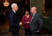 30 November 2018; Republic of Ireland manager Mick McCarthy, left, with Davy Keogh and his wife Esther in attendance at a EURO88 Republic of Ireland squad reception at the Mansion House in Dublin. Photo by Stephen McCarthy/Sportsfile