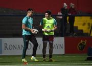 30 November 2018; Conor Murray and Alex Wootton of Munster prior to the Guinness PRO14 Round 10 match between Munster and Edinburgh at Irish Independent Park in Cork. Photo by Diarmuid Greene/Sportsfile