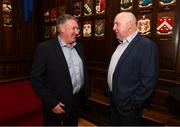 30 November 2018; Former Republic of Ireland internationals Kevin Sheedy, left, and Tony Galvin in attendance at a EURO88 Republic of Ireland squad reception at the Mansion House in Dublin. Photo by Stephen McCarthy/Sportsfile