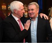 30 November 2018; Former Republic of Ireland international Ray Houghton, right, and former Republic of Ireland physio Mick Byrne in attendance at a EURO88 Republic of Ireland squad reception at the Mansion House in Dublin. Photo by Stephen McCarthy/Sportsfile