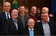 30 November 2018; Former Republic of Ireland internationals, back row from left, Mick McCarthy, John Aldridge, Liam O'Brien, and physio Mick Byrne, front row from left, Ronnie Whelan, kitman Charlie O'Leary and Kevin Sheedy in attendance at a EURO88 Republic of Ireland squad reception at the Mansion House in Dublin. Photo by Stephen McCarthy/Sportsfile
