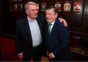 30 November 2018; Former Republic of Ireland international Ray Houghton, left, and FAI President Donal Conway in attendance at a EURO88 Republic of Ireland squad reception at the Mansion House in Dublin. Photo by Stephen McCarthy/Sportsfile