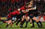 30 November 2018; Arno Botha of Munster is tackled by Jaco van der Walt of Edinburgh during the Guinness PRO14 Round 10 match between Munster and Edinburgh at Irish Independent Park in Cork. Photo by Diarmuid Greene/Sportsfile