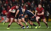 30 November 2018; Chris Farrell of Munster is tackled by George Daly and Juan Pablo Socino of Edinburgh during the Guinness PRO14 Round 10 match between Munster and Edinburgh at Irish Independent Park in Cork. Photo by Diarmuid Greene/Sportsfile