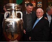 30 November 2018; Former Republic of Ireland international John Aldridge and kitman Charlie O'Leary in attendance at a EURO88 Republic of Ireland squad reception at the Mansion House in Dublin. Photo by Stephen McCarthy/Sportsfile