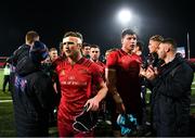 30 November 2018; Munster players including Tyler Bleyendaal and Fineen Wycherley are applauded off the field by Edinburgh players after the Guinness PRO14 Round 10 match between Munster and Edinbugh at Irish Independent Park in Cork. Photo by Diarmuid Greene/Sportsfile