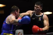 30 November 2018; Gytis Lisinskas of Celtic Eagles, right, in action against Dean Scullion of Loughshore during their 91kg+ final bout during the IABA National Senior Championships at the National Stadium in Dublin. Photo by Harry Murphy/Sportsfile