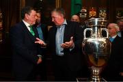 30 November 2018; FAI President Donal Conway and Kevin Sheedy in attendance at a EURO88 Republic of Ireland squad reception at the Mansion House in Dublin. Photo by Stephen McCarthy/Sportsfile