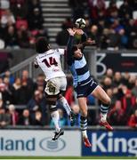 1 December 2018; Jason Harries of Cardiff Blues in action against Henry Speight of Ulster during the Guinness PRO14 Round 10 match between Ulster and Cardiff Blues at Kingspan Stadium in Belfast. Photo by Oliver McVeigh/Sportsfile