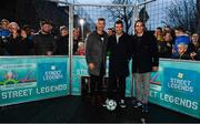 1 December 2018; Portuguese footballing legends, from left, Vítor Baía, Luís Figo and Nuno Gomes were in Dublin to showcase their skills at the Street Legends Community Football Event on Commons Street. The Street Football Community Football event is a joint initiative by Dublin City Council and the Football Association of Ireland ahead of the UEFA EURO 2020 Qualifying Draw in the Convention Centre on Sunday, 2nd December. The Street Legends Community Football Events kicked off on Wednesday, November 28. Other key activations include: Street Legends Community Football, Saturday, December 1, 3pm to 6pm, Commons Street, Dublin 1 with Portuguese legends Nuno Gomes and Vítor Baía. National Football Exhibition, Sunday, December 2 to Sunday, December 9, 11am-7pm, The Printworks, Dublin Castle Both events are free to attend and open to all ages and abilities. Photo by Sam Barnes/Sportsfile