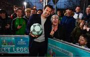 1 December 2018; Portuguese footballing legend Luís Figo was in Dublin to showcase his skills at the Street Legends Community Football Event on Commons Street. The Street Football Community Football event is a joint initiative by Dublin City Council and the Football Association of Ireland ahead of the UEFA EURO 2020 Qualifying Draw in the Convention Centre on Sunday, 2nd December. The Street Legends Community Football Events kicked off on Wednesday, November 28. Other key activations include: Street Legends Community Football, Saturday, December 1, 3pm to 6pm, Commons Street, Dublin 1 with Portuguese legends Nuno Gomes and Vítor Baía. National Football Exhibition, Sunday, December 2 to Sunday, December 9, 11am-7pm, The Printworks, Dublin Castle Both events are free to attend and open to all ages and abilities. Photo by Sam Barnes/Sportsfile