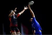 1 December 2018; Lewis Evans of Dragons in action against Ross Molony of Leinster during the Guinness PRO14 Round 10 match between Dragons and Leinster at Rodney Parade in Newport, Wales. Photo by Ramsey Cardy/Sportsfile