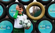 1 December 2018;  Josh Gaffney, aged 9, celebrates after hitting the golden target at the Street Legends Community Football event as Portuguese footballing legends Luis Figo, Nuno Gomes and Vítor Baía were in Dublin to showcase their skills at the Street Legends Community Football Event on Commons Street. The Street Football Community Football event is a joint initiative by Dublin City Council and the Football Association of Ireland ahead of the UEFA EURO 2020 Qualifying Draw in the Convention Centre on Sunday, 2nd December. The Street Legends Community Football Events kicked off on Wednesday, November 28. Other key activations include: Street Legends Community Football, Saturday, December 1, 3pm to 6pm, Commons Street, Dublin 1 with Portuguese legends Nuno Gomes and Vítor Baía. National Football Exhibition, Sunday, December 2 to Sunday, December 9, 11am-7pm, The Printworks, Dublin Castle Both events are free to attend and open to all ages and abilities. Photo by Sam Barnes/Sportsfile